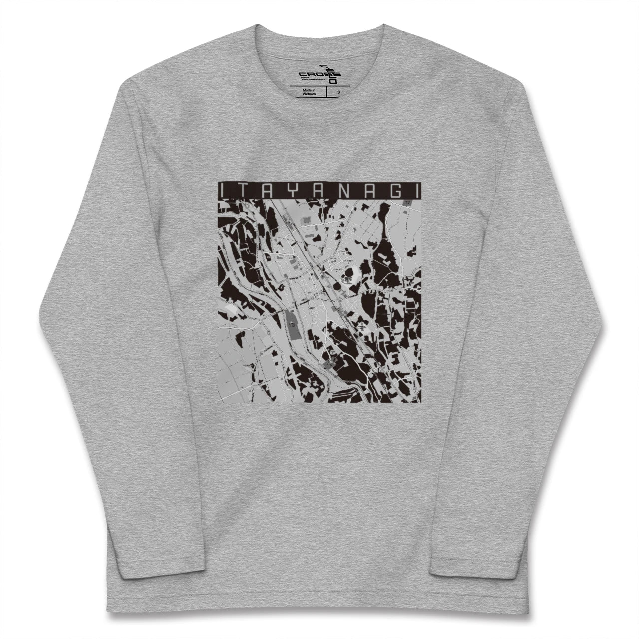 【板柳(青森県)】地図柄ロングスリーブTシャツ