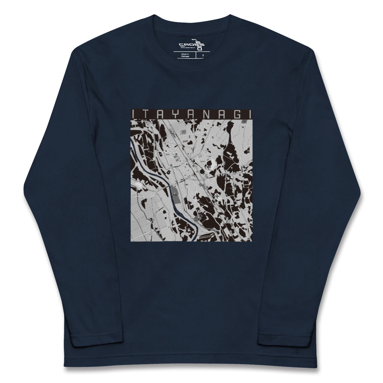 【板柳(青森県)】地図柄ロングスリーブTシャツ