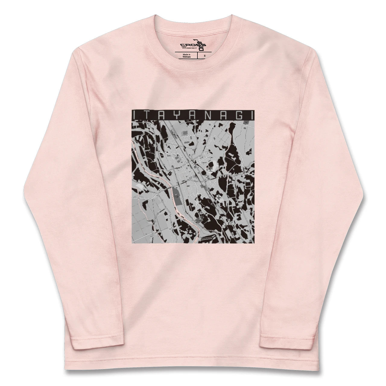 【板柳(青森県)】地図柄ロングスリーブTシャツ