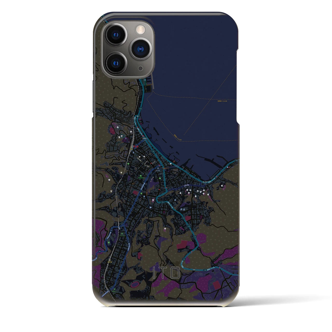 【伊東(静岡県)】地図柄iPhoneケース(バックカバータイプ)