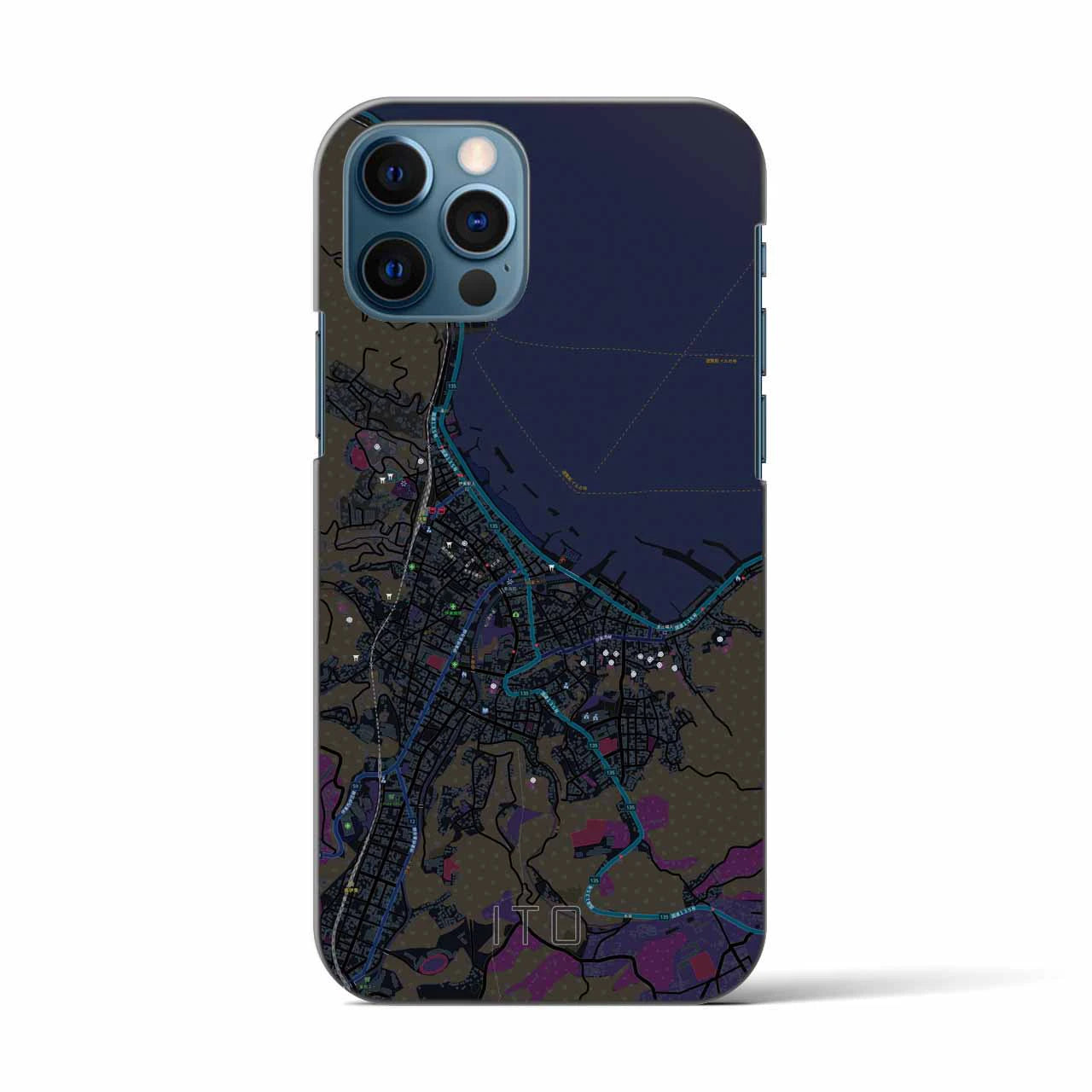 【伊東(静岡県)】地図柄iPhoneケース(バックカバータイプ)
