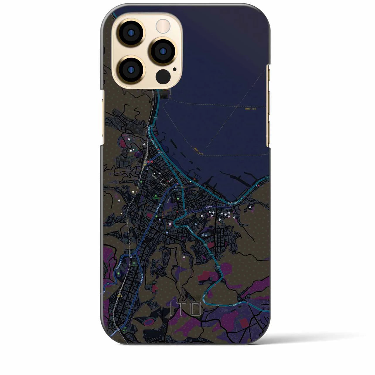 【伊東(静岡県)】地図柄iPhoneケース(バックカバータイプ)
