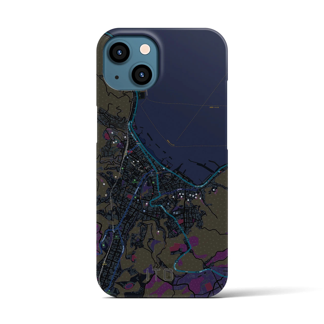【伊東(静岡県)】地図柄iPhoneケース(バックカバータイプ)