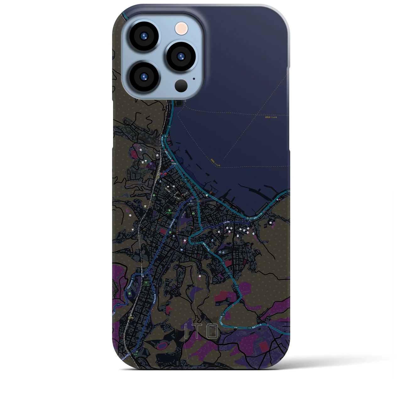 【伊東(静岡県)】地図柄iPhoneケース(バックカバータイプ)
