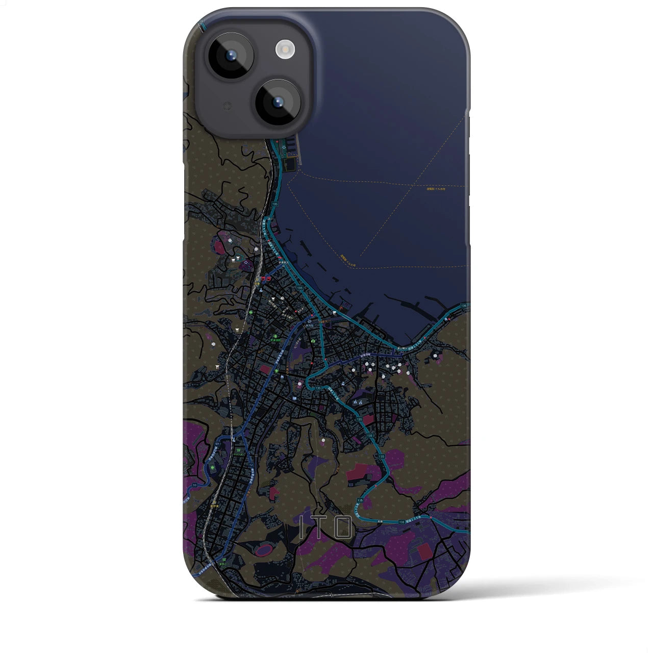 【伊東(静岡県)】地図柄iPhoneケース(バックカバータイプ)