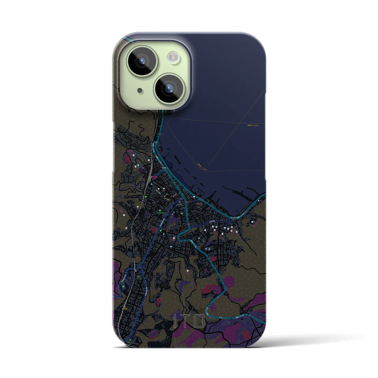 【伊東(静岡県)】地図柄iPhoneケース(バックカバータイプ)
