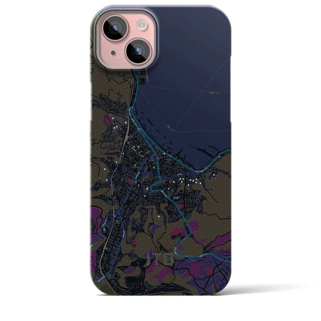 【伊東(静岡県)】地図柄iPhoneケース(バックカバータイプ)