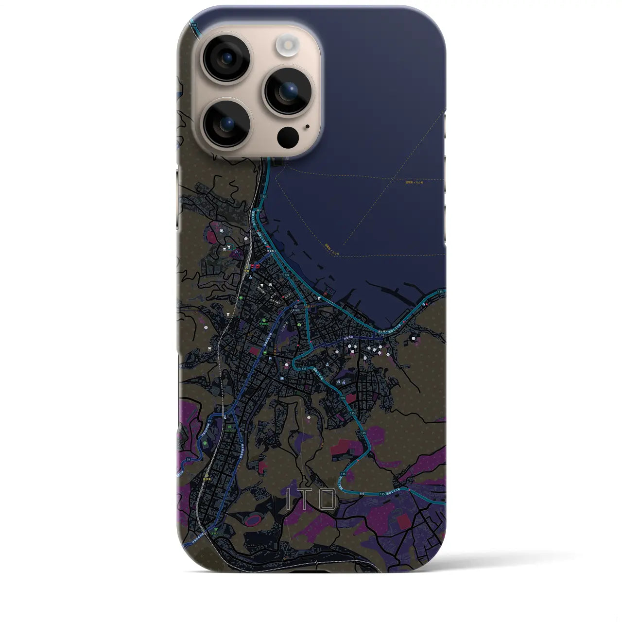 【伊東(静岡県)】地図柄iPhoneケース(バックカバータイプ)