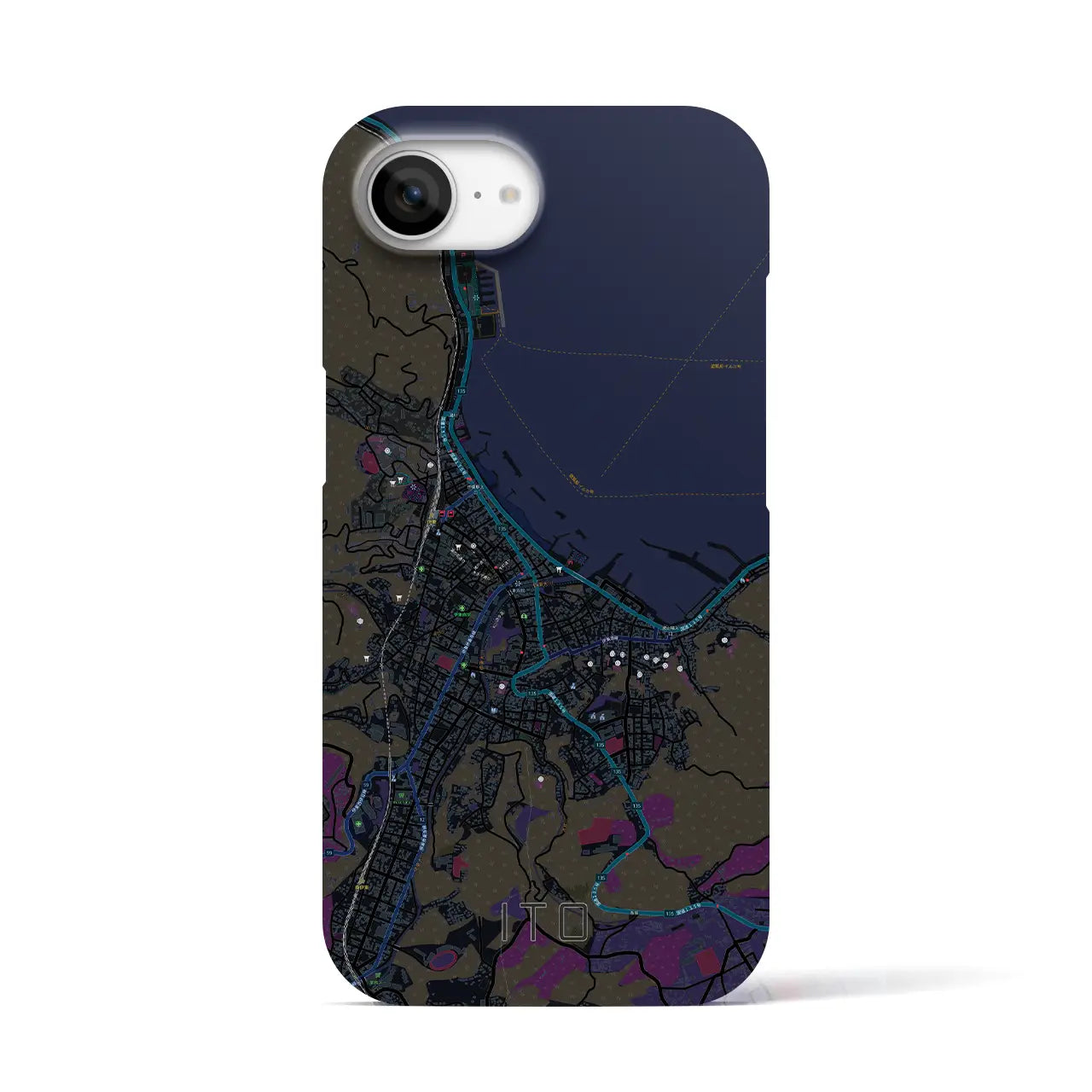 【伊東(静岡県)】地図柄iPhoneケース(バックカバータイプ)