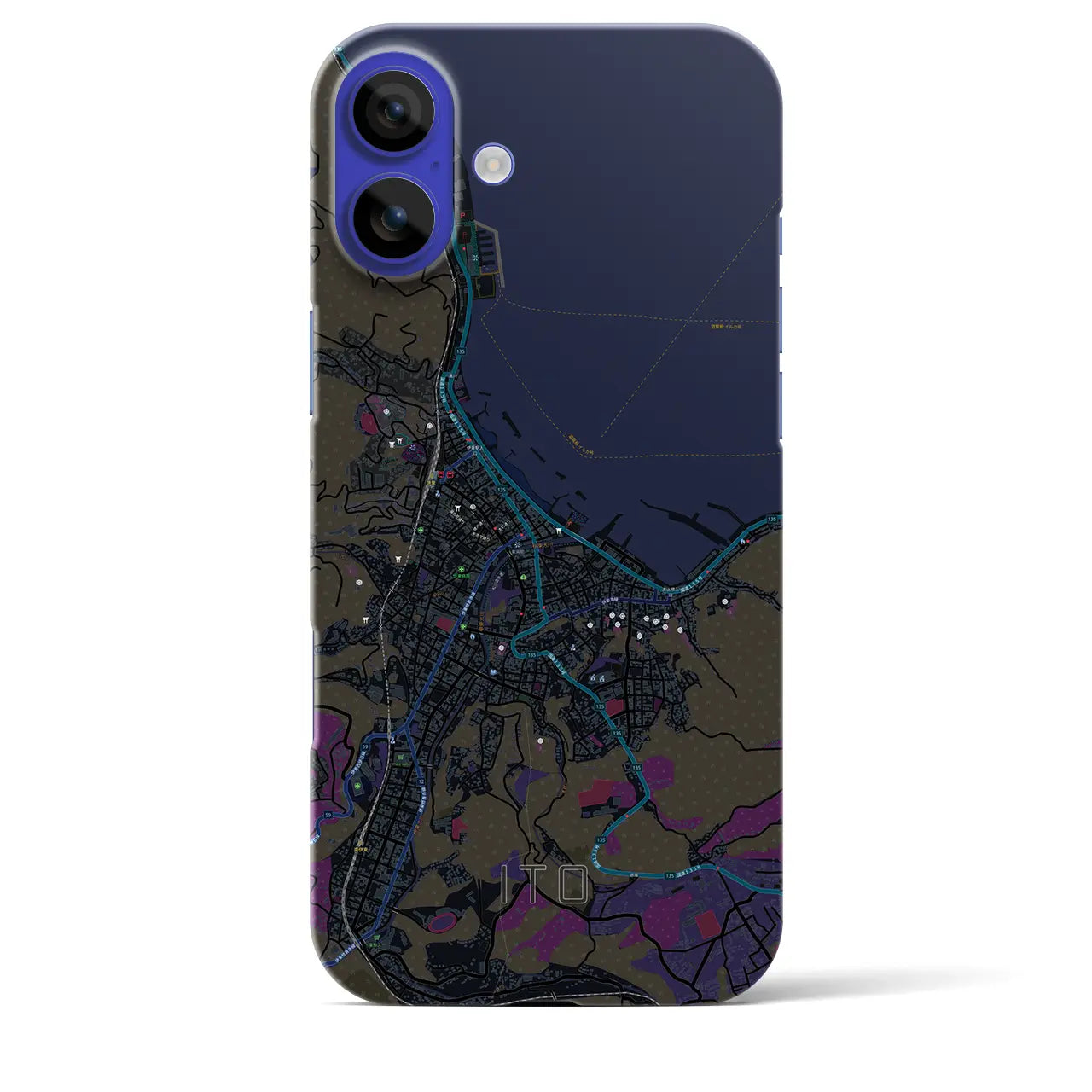 【伊東(静岡県)】地図柄iPhoneケース(バックカバータイプ)