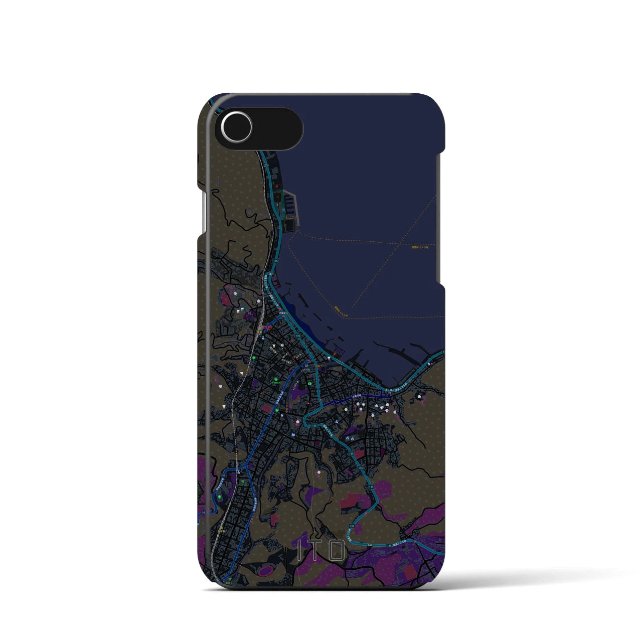 【伊東(静岡県)】地図柄iPhoneケース(バックカバータイプ)