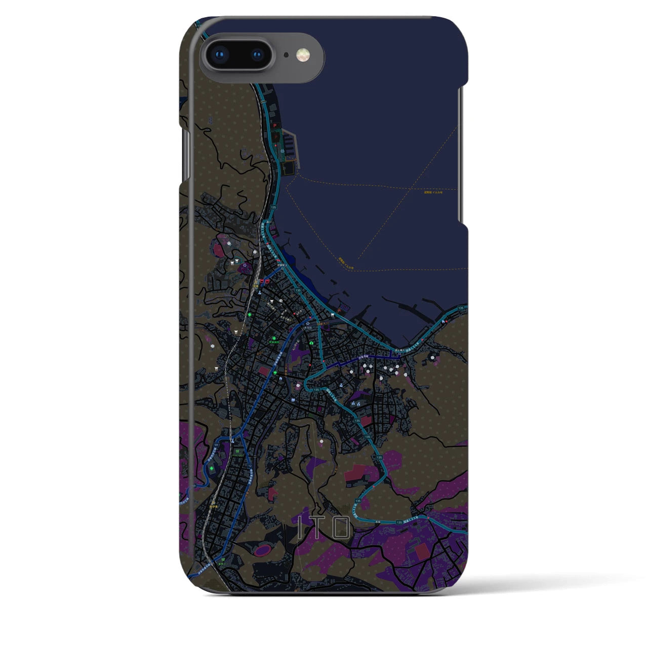 【伊東(静岡県)】地図柄iPhoneケース(バックカバータイプ)