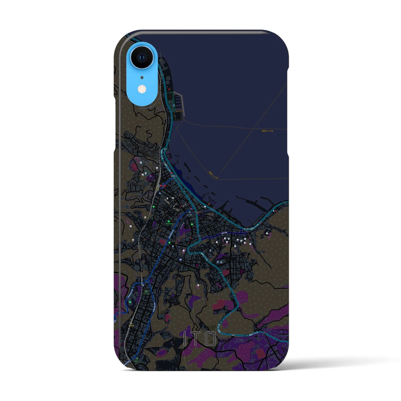 【伊東(静岡県)】地図柄iPhoneケース(バックカバータイプ)