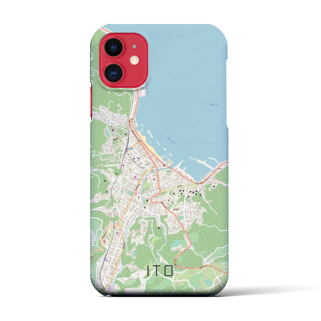 【伊東(静岡県)】地図柄iPhoneケース(バックカバータイプ)