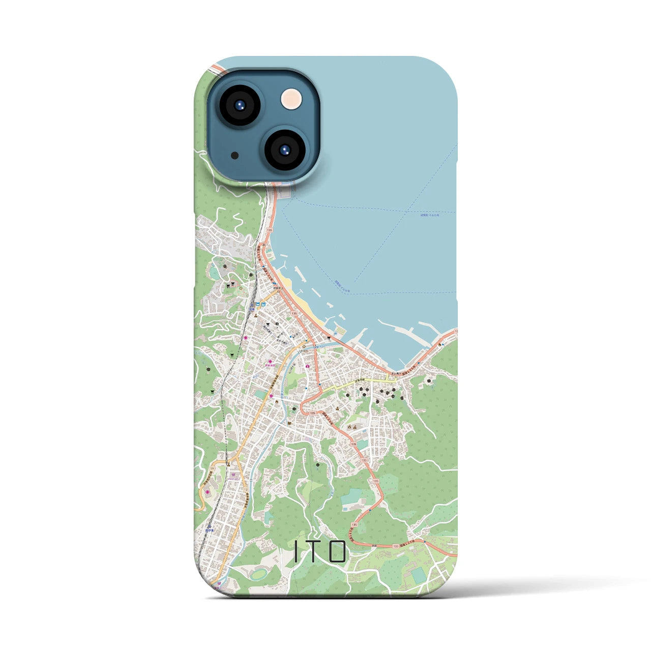 【伊東(静岡県)】地図柄iPhoneケース(バックカバータイプ)