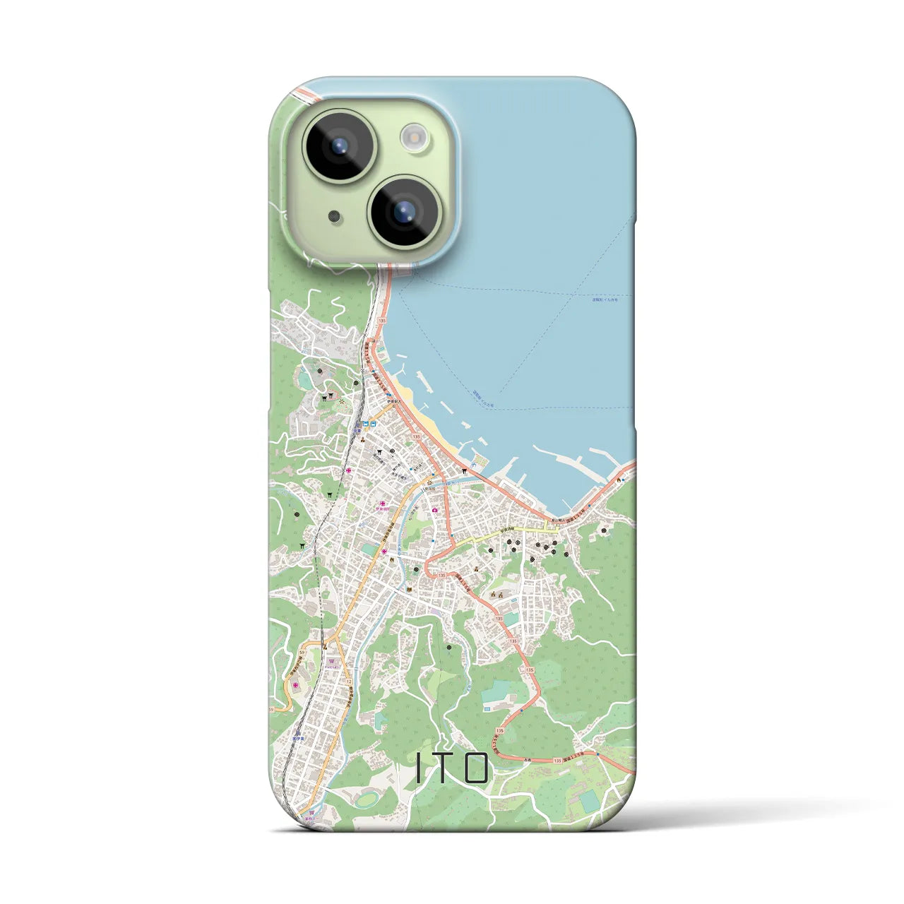 【伊東(静岡県)】地図柄iPhoneケース(バックカバータイプ)