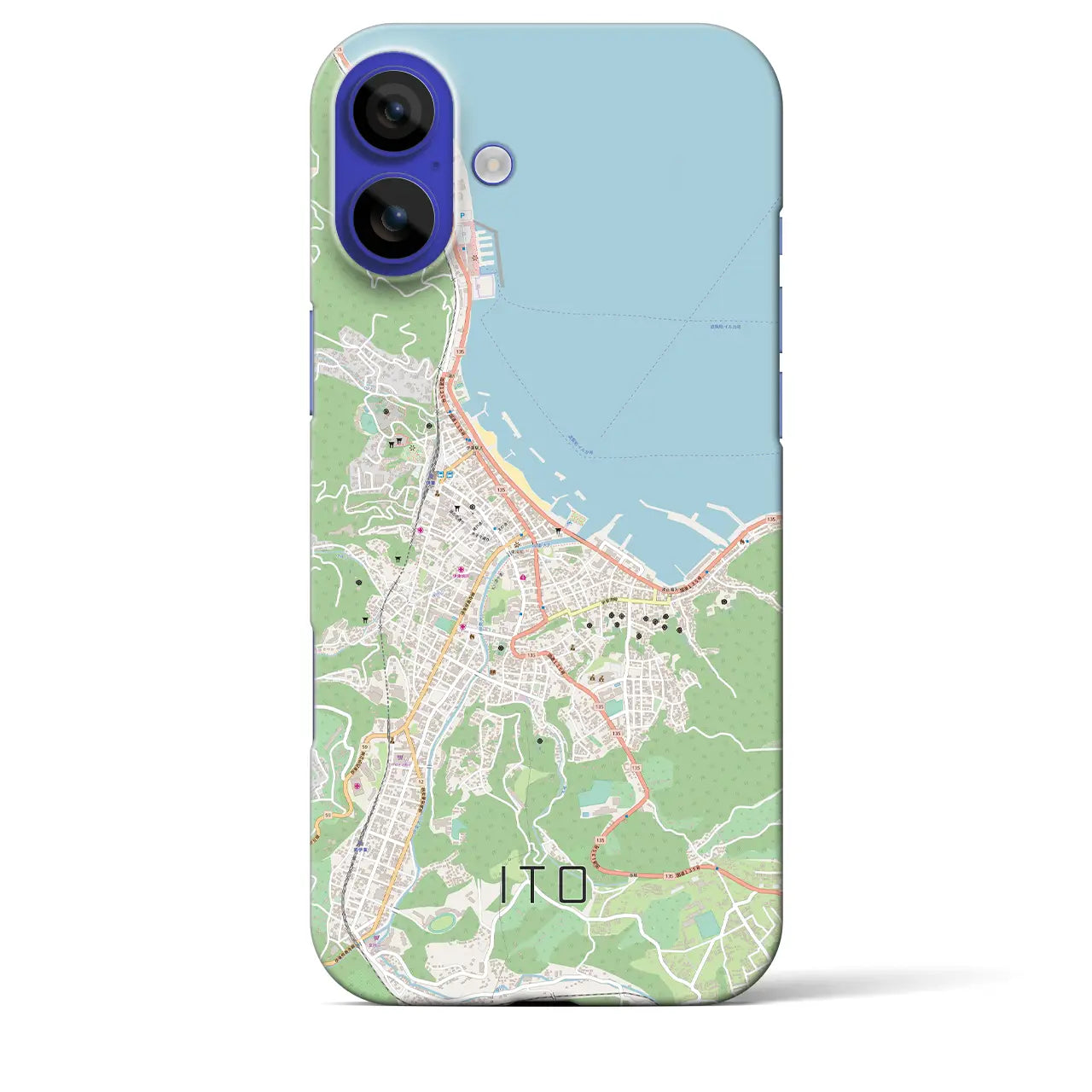 【伊東(静岡県)】地図柄iPhoneケース(バックカバータイプ)ナチュラル・iPhone 16 Pro Max 用