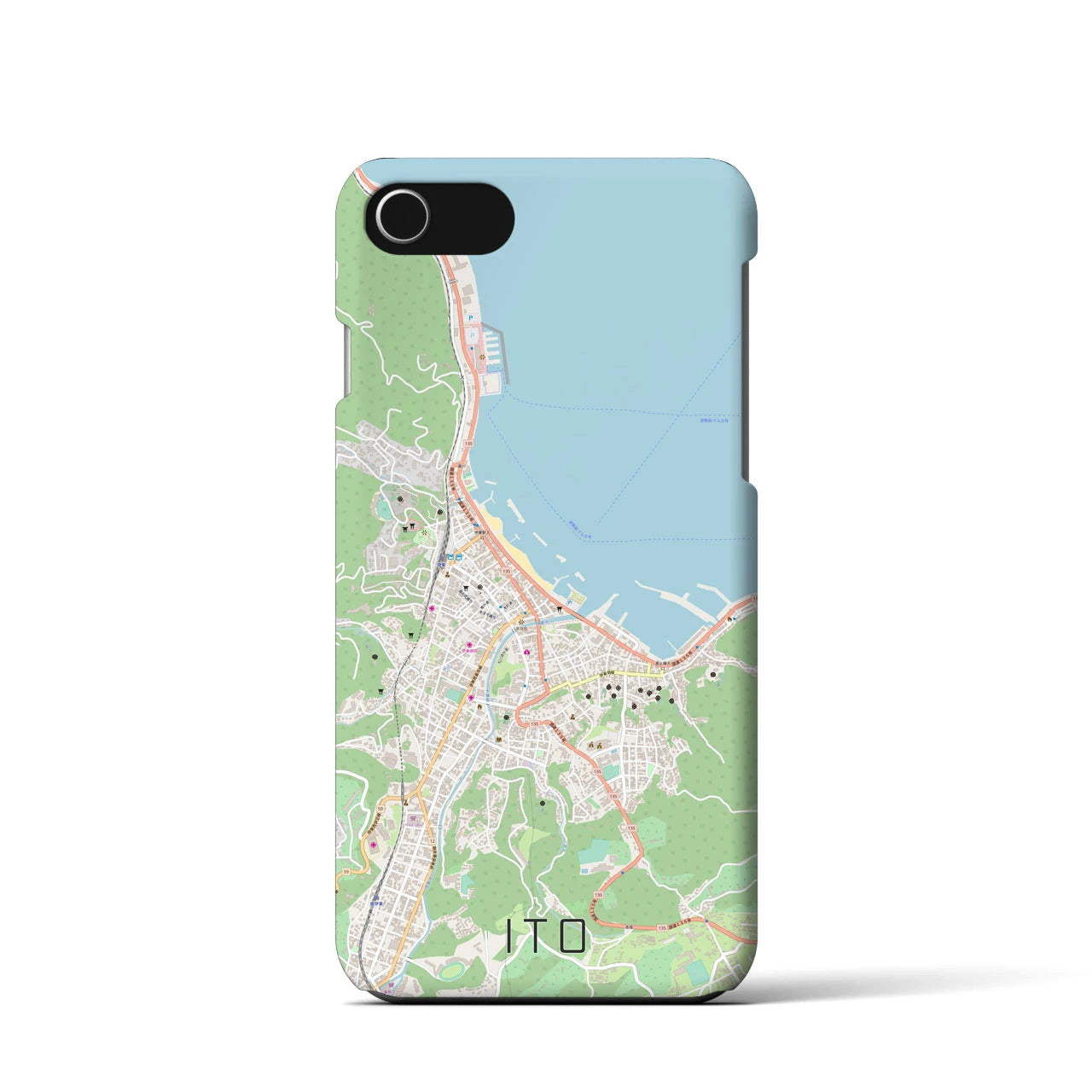 【伊東(静岡県)】地図柄iPhoneケース(バックカバータイプ)