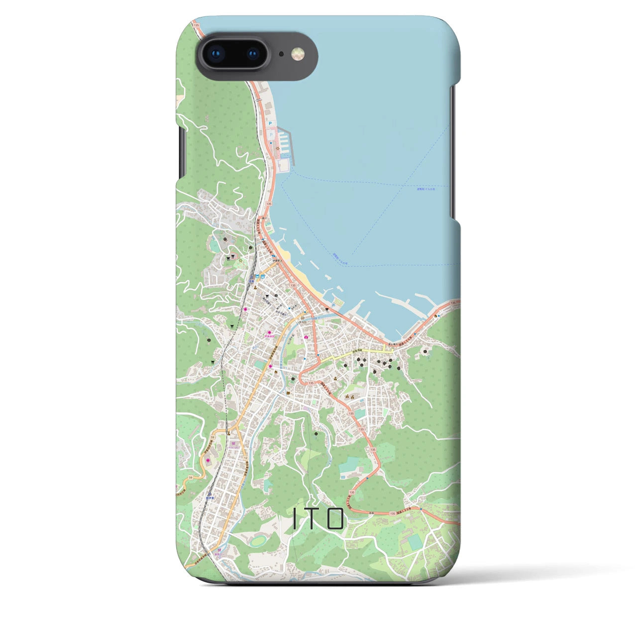 【伊東(静岡県)】地図柄iPhoneケース(バックカバータイプ)
