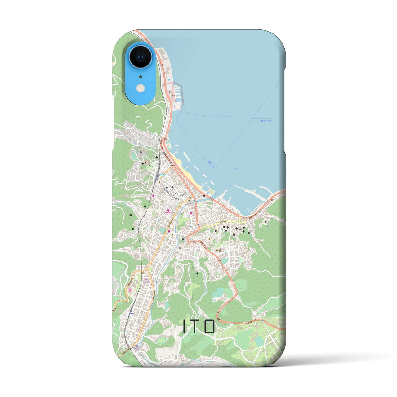 【伊東(静岡県)】地図柄iPhoneケース(バックカバータイプ)