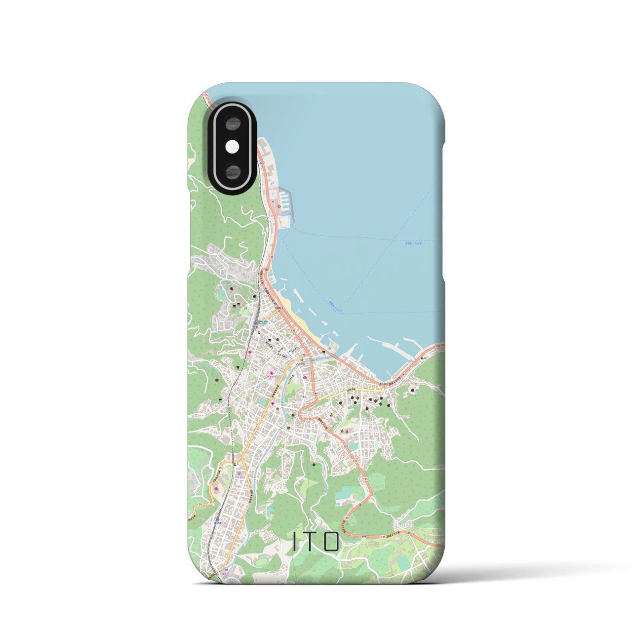 【伊東(静岡県)】地図柄iPhoneケース(バックカバータイプ)