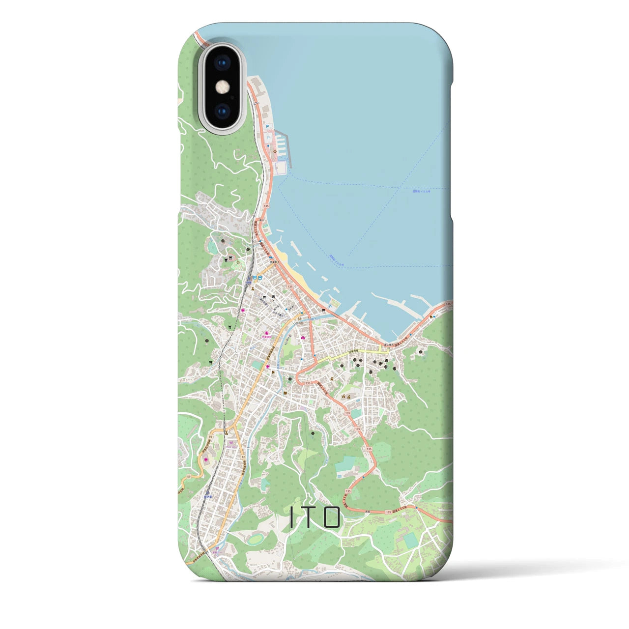 【伊東(静岡県)】地図柄iPhoneケース(バックカバータイプ)