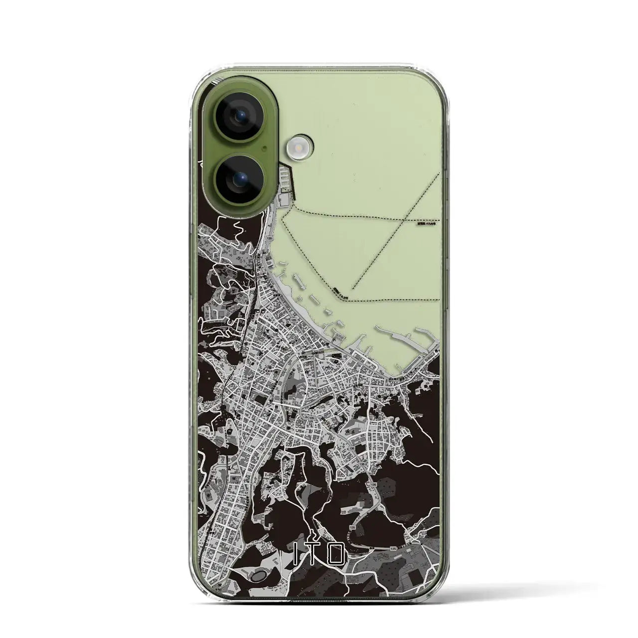 【伊東(静岡県)】地図柄iPhoneケース(クリアタイプ)モノトーン・iPhone 17 Pro Max 用