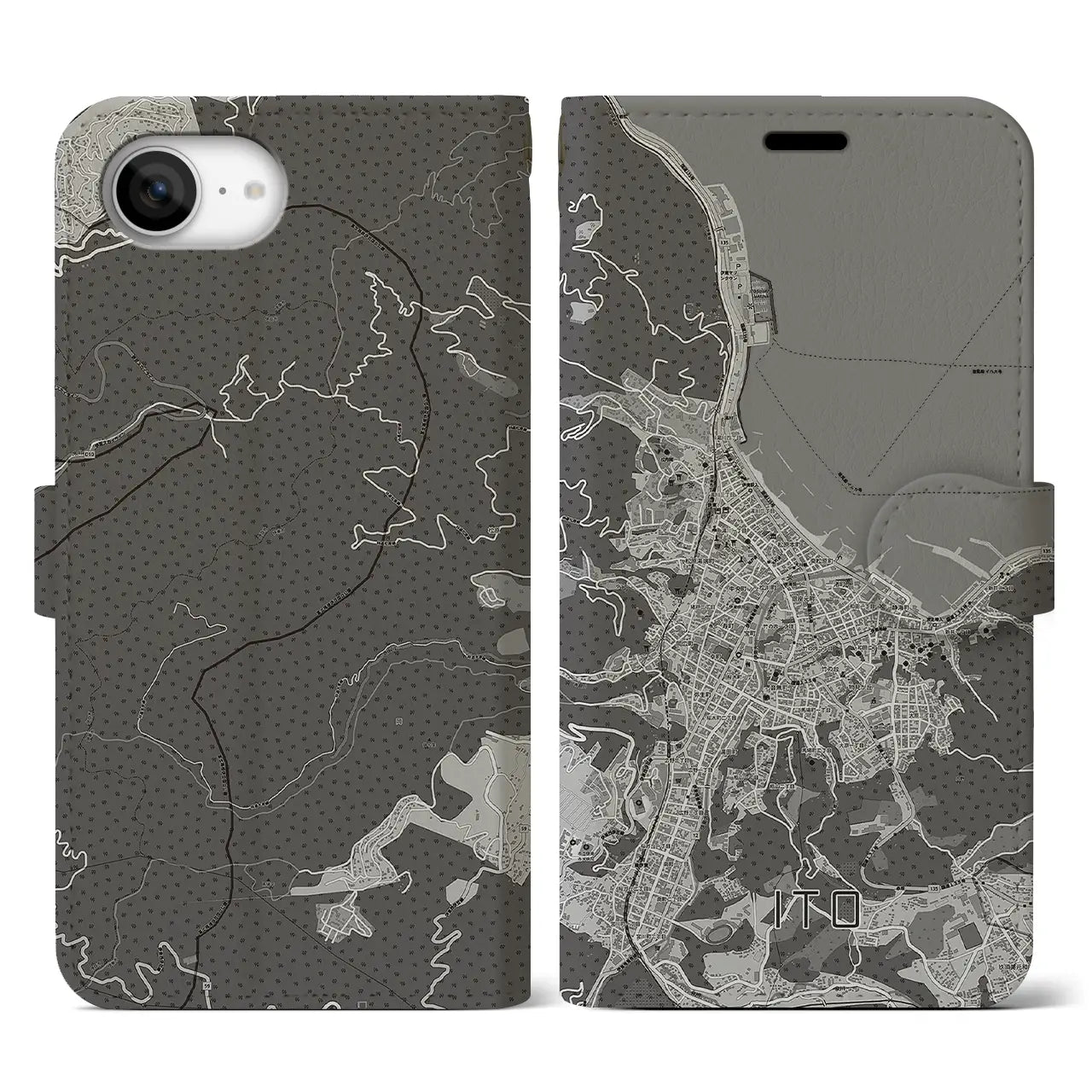 【伊東(静岡県)】地図柄iPhoneケース(手帳タイプ)