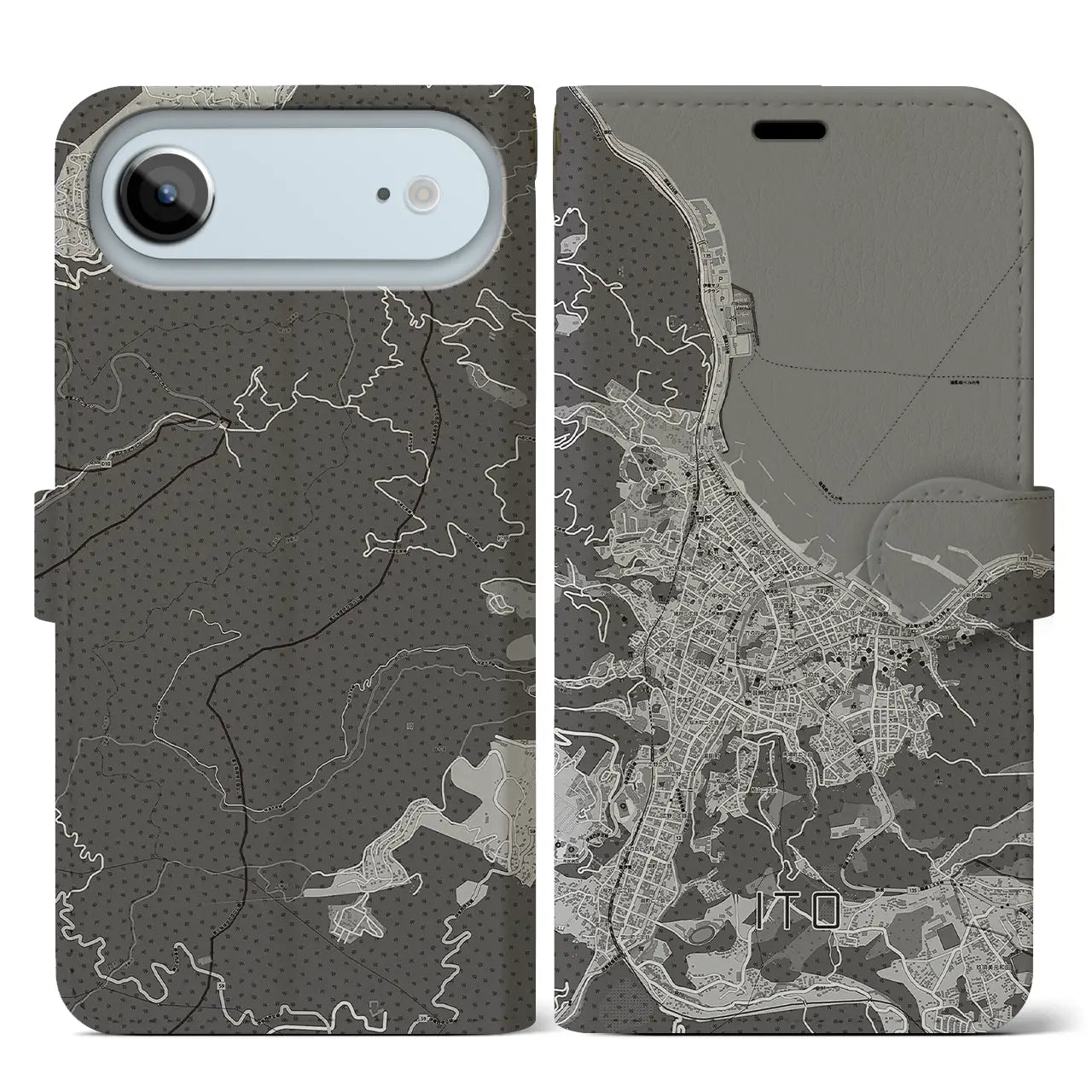 【伊東(静岡県)】地図柄iPhoneケース(手帳タイプ)