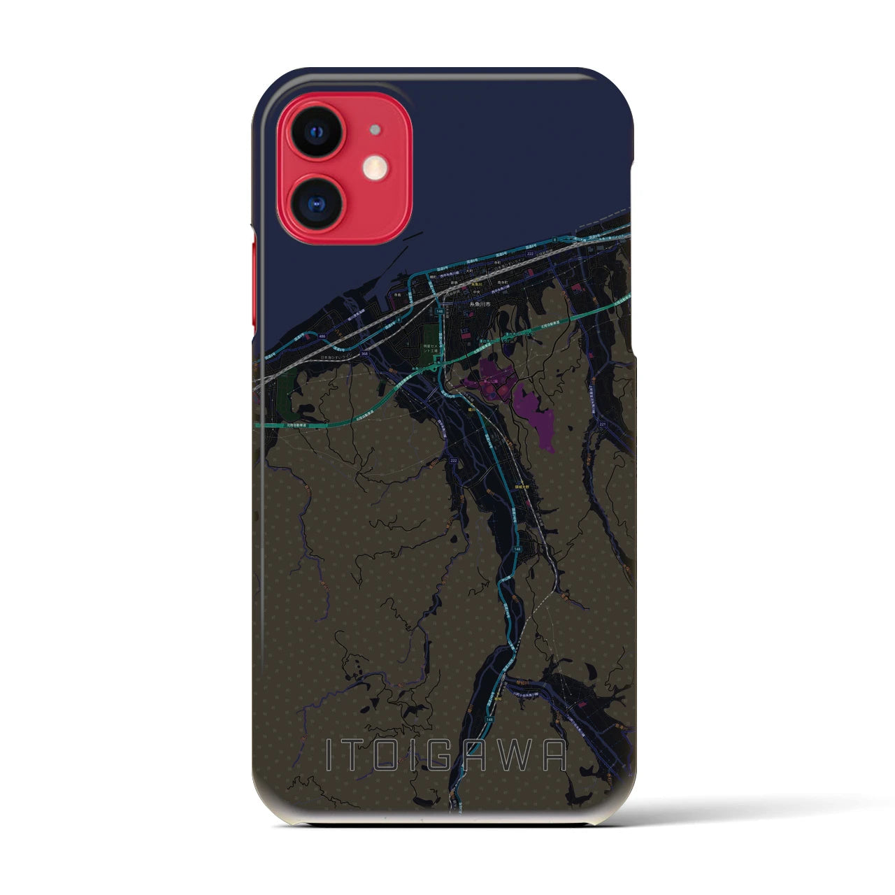 【糸魚川(新潟県)】地図柄iPhoneケース(バックカバータイプ)