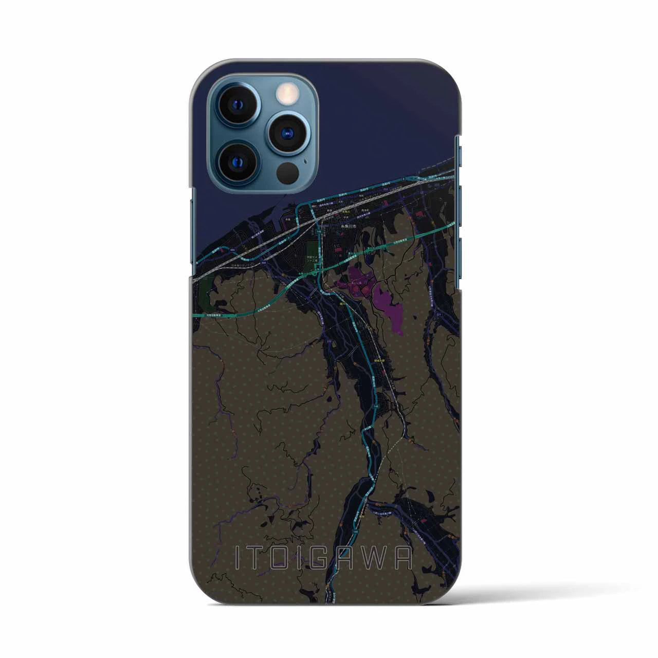 【糸魚川(新潟県)】地図柄iPhoneケース(バックカバータイプ)