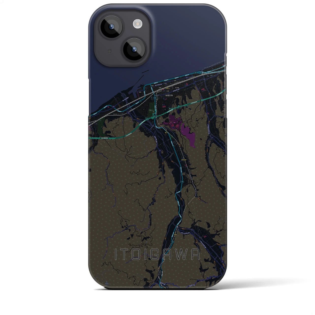 【糸魚川(新潟県)】地図柄iPhoneケース(バックカバータイプ)