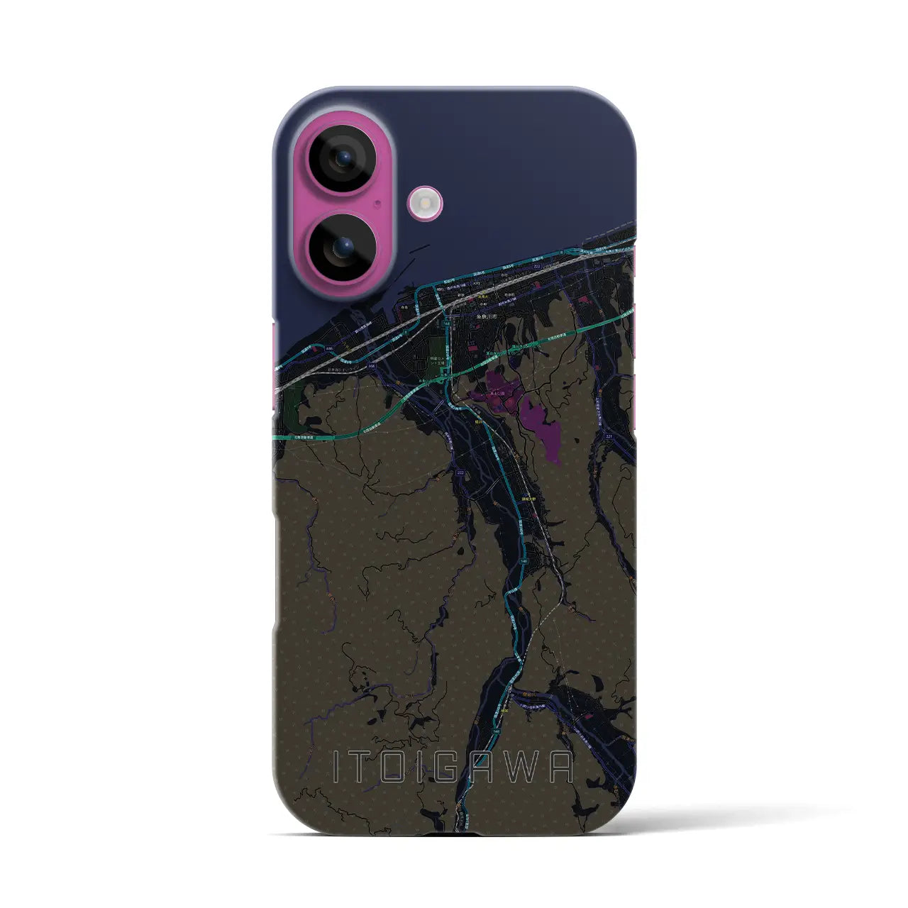 【糸魚川(新潟県)】地図柄iPhoneケース(バックカバータイプ)