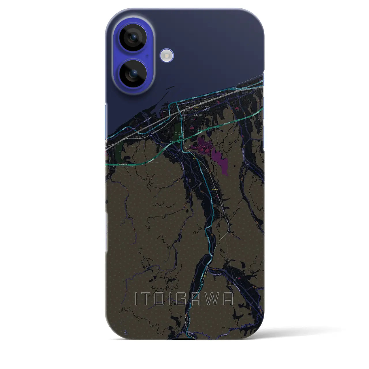 【糸魚川(新潟県)】地図柄iPhoneケース(バックカバータイプ)