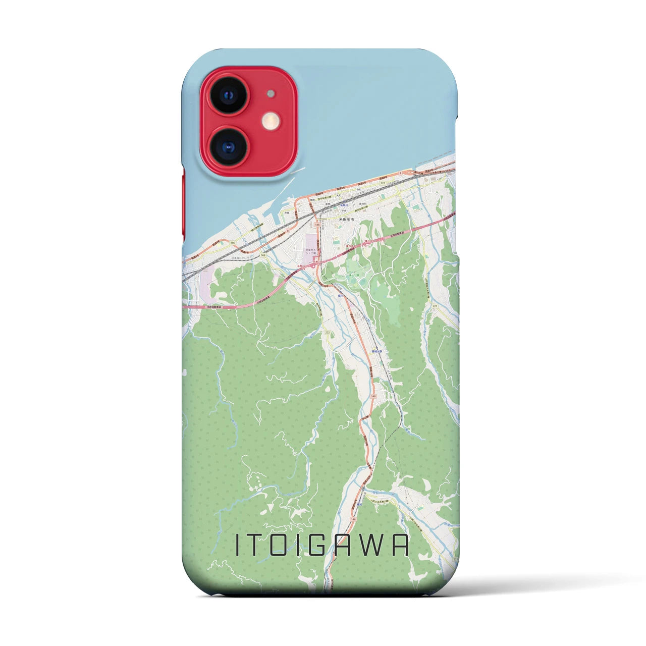 【糸魚川(新潟県)】地図柄iPhoneケース(バックカバータイプ)