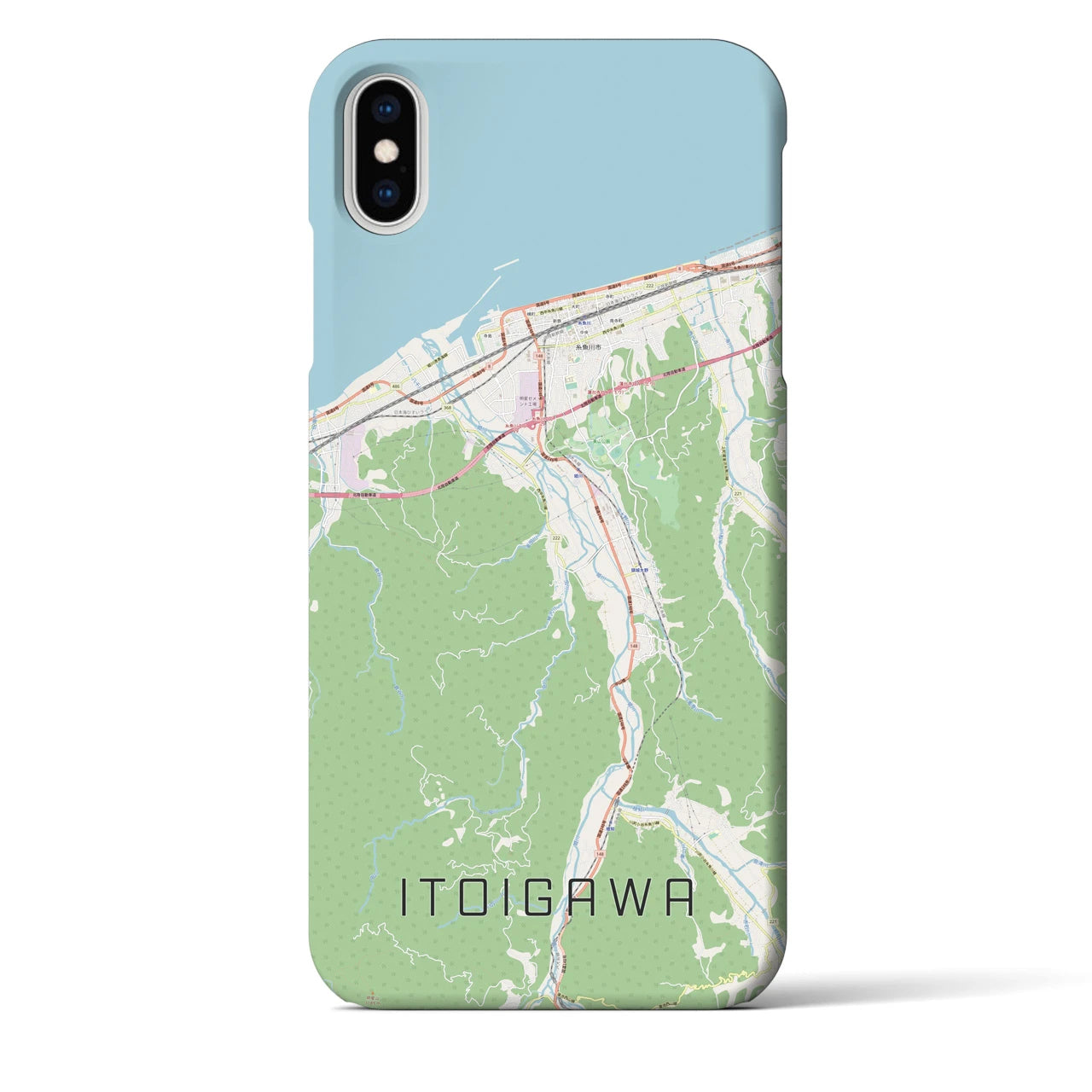 【糸魚川(新潟県)】地図柄iPhoneケース(バックカバータイプ)