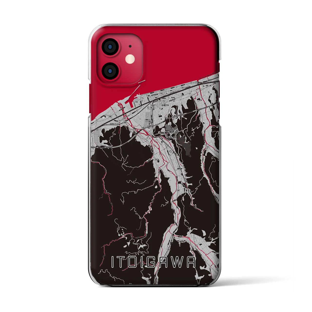 【糸魚川(新潟県)】地図柄iPhoneケース(クリアタイプ)