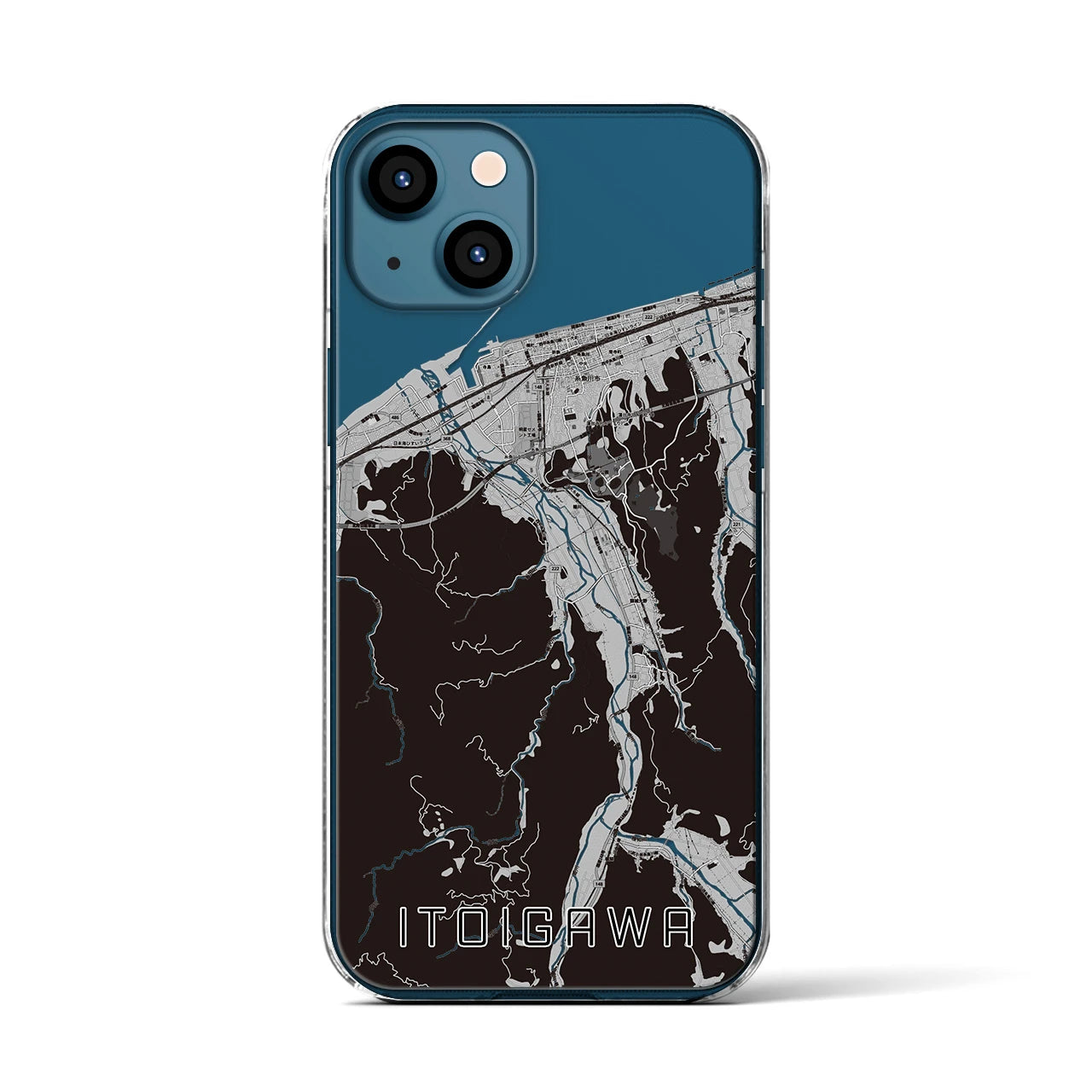 【糸魚川(新潟県)】地図柄iPhoneケース(クリアタイプ)