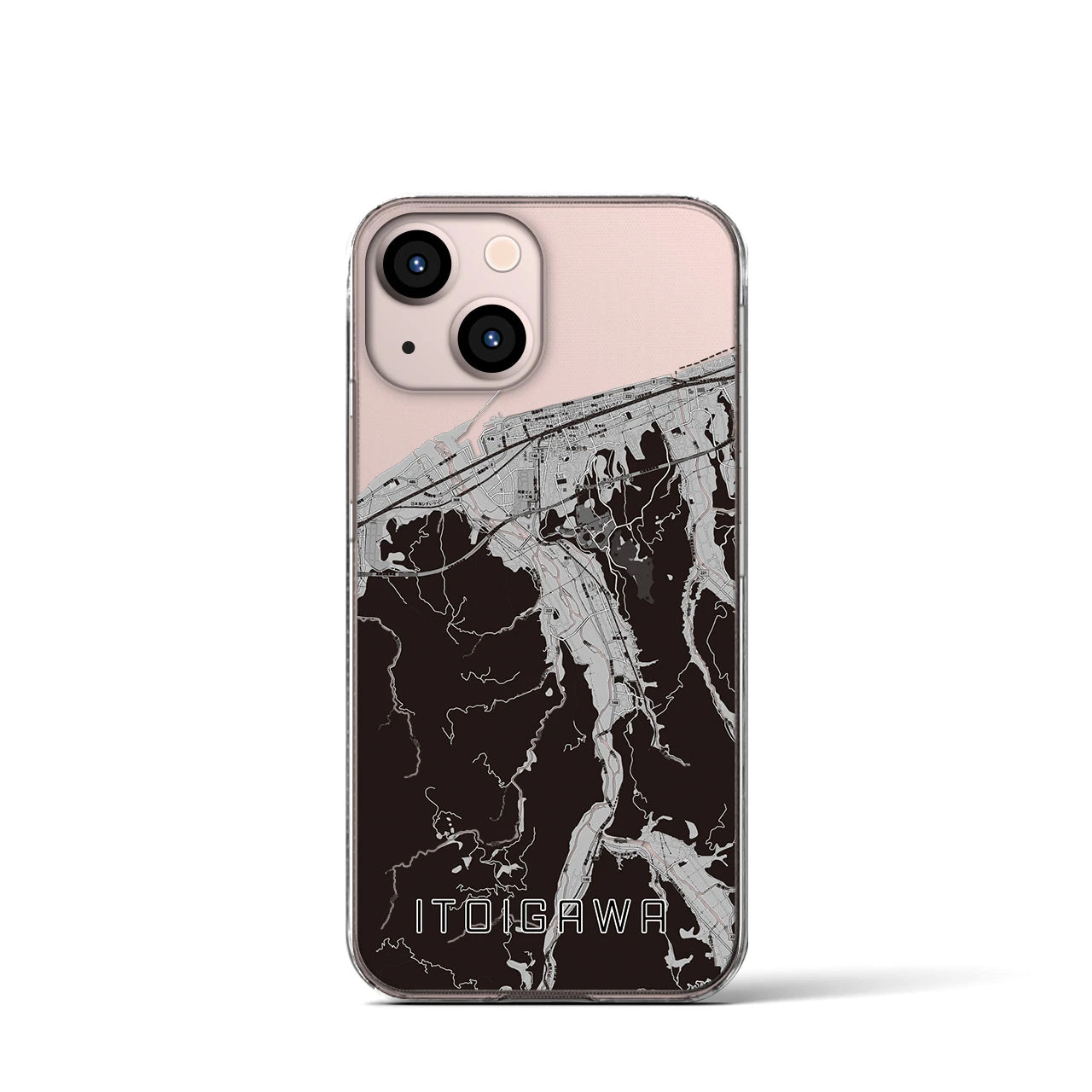 【糸魚川(新潟県)】地図柄iPhoneケース(クリアタイプ)