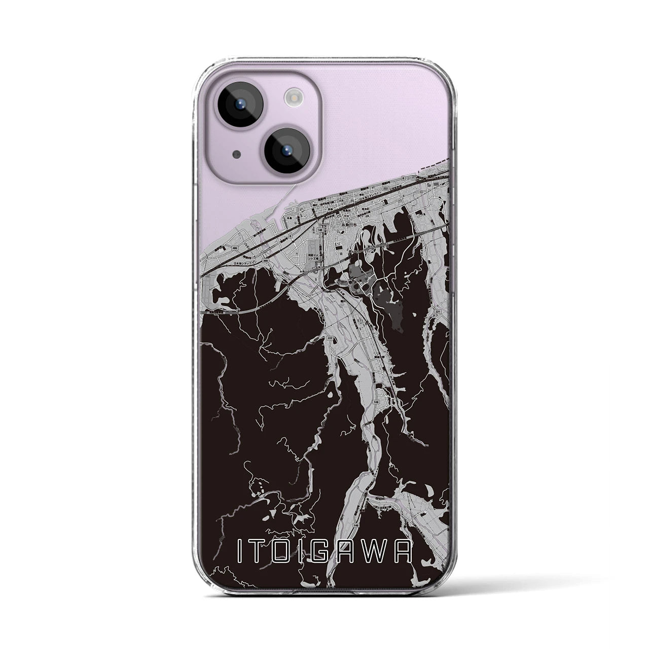 【糸魚川(新潟県)】地図柄iPhoneケース(クリアタイプ)