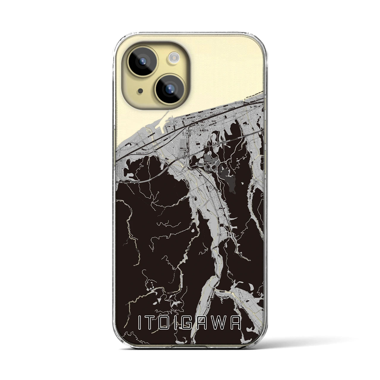 【糸魚川(新潟県)】地図柄iPhoneケース(クリアタイプ)