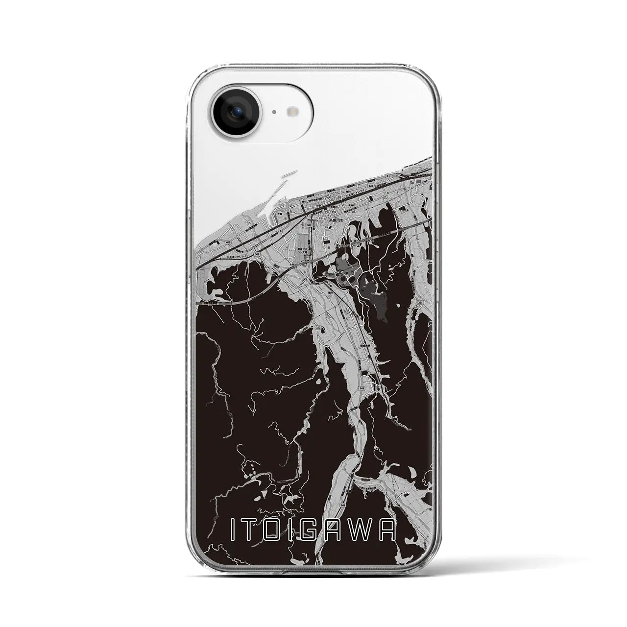 【糸魚川(新潟県)】地図柄iPhoneケース(クリアタイプ)