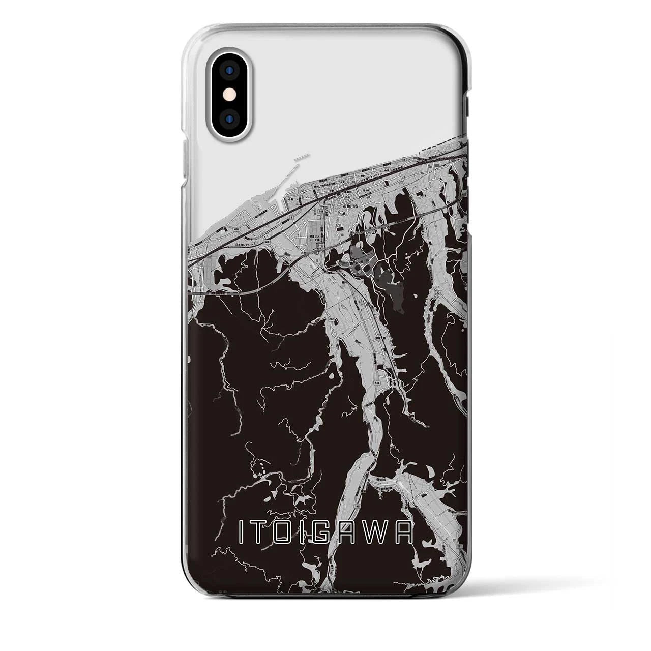 【糸魚川(新潟県)】地図柄iPhoneケース(クリアタイプ)