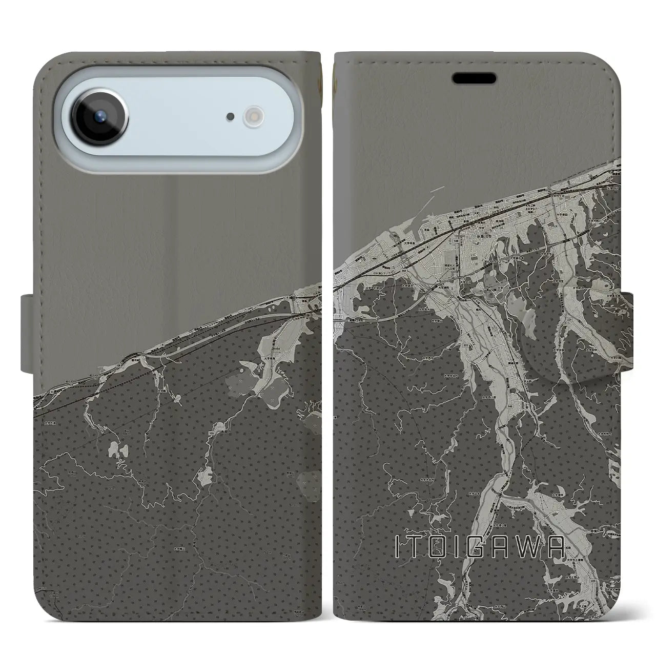 【糸魚川(新潟県)】地図柄iPhoneケース(手帳タイプ)