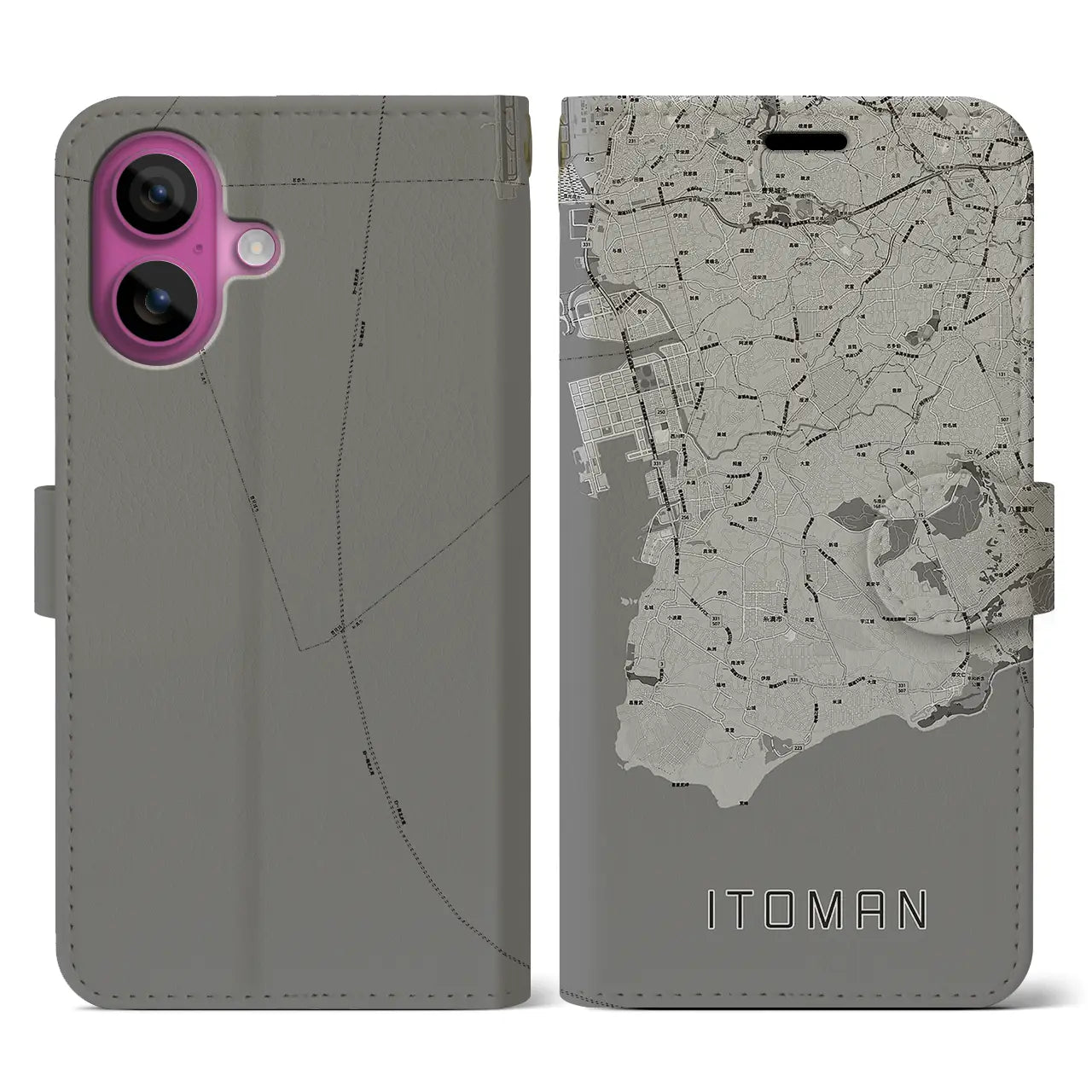 【糸満(沖縄県)】地図柄iPhoneケース(手帳タイプ)