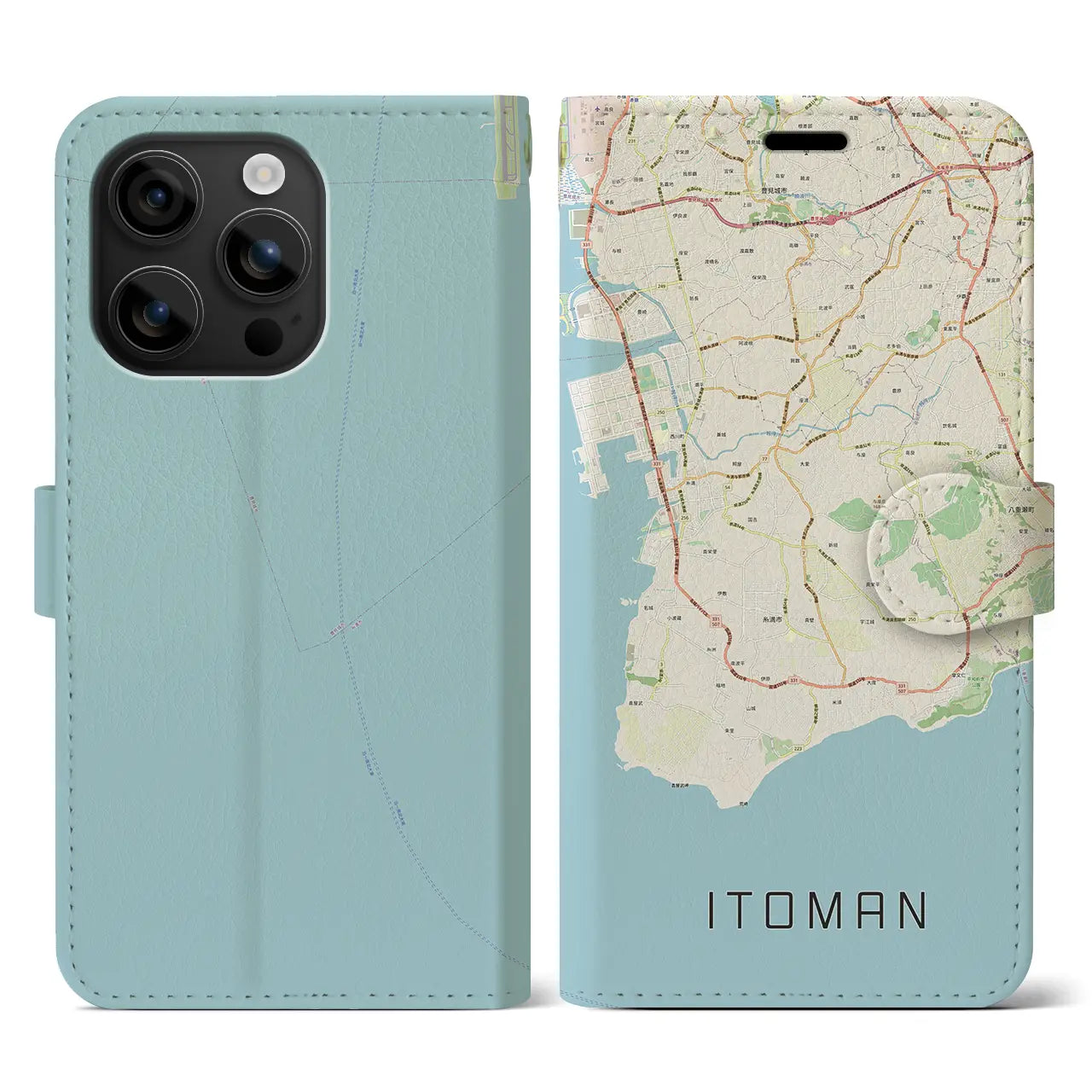 【糸満(沖縄県)】地図柄iPhoneケース(手帳タイプ)ナチュラル・iPhone 16 用