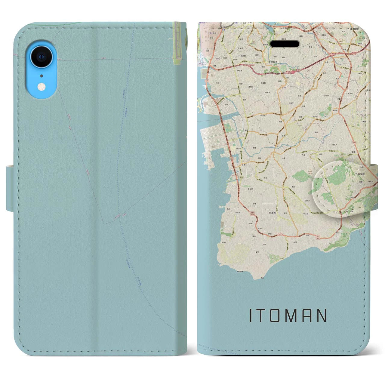 【糸満(沖縄県)】地図柄iPhoneケース(手帳タイプ)ナチュラル・iPhone XR 用