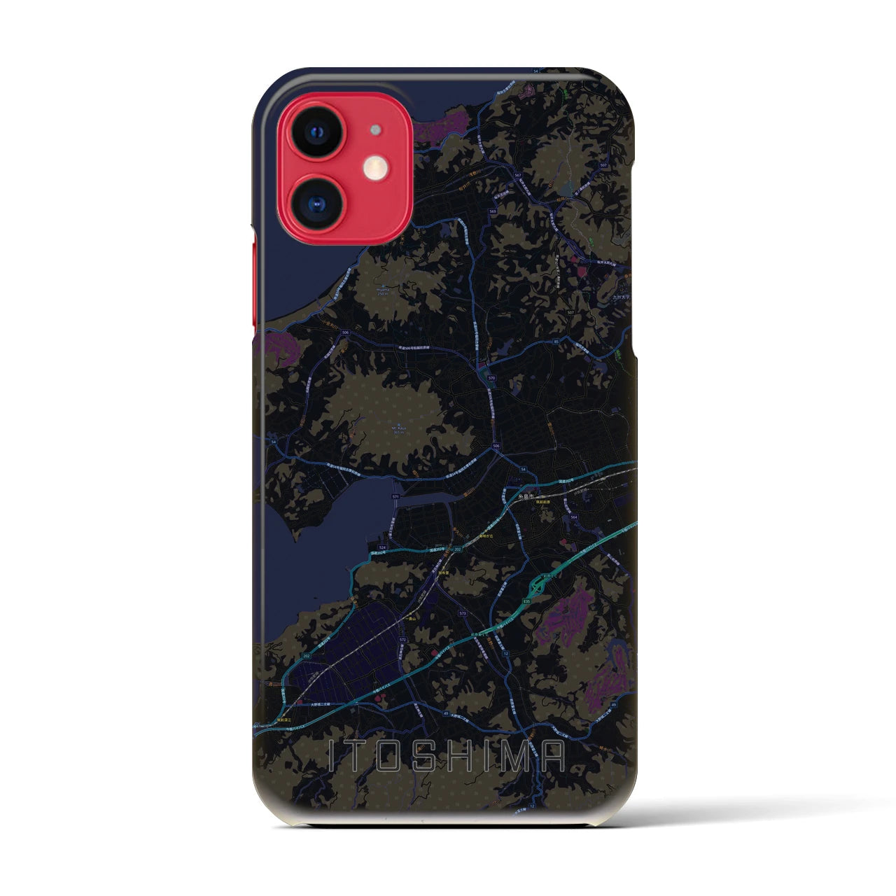 【糸島(福岡県)】地図柄iPhoneケース(バックカバータイプ)