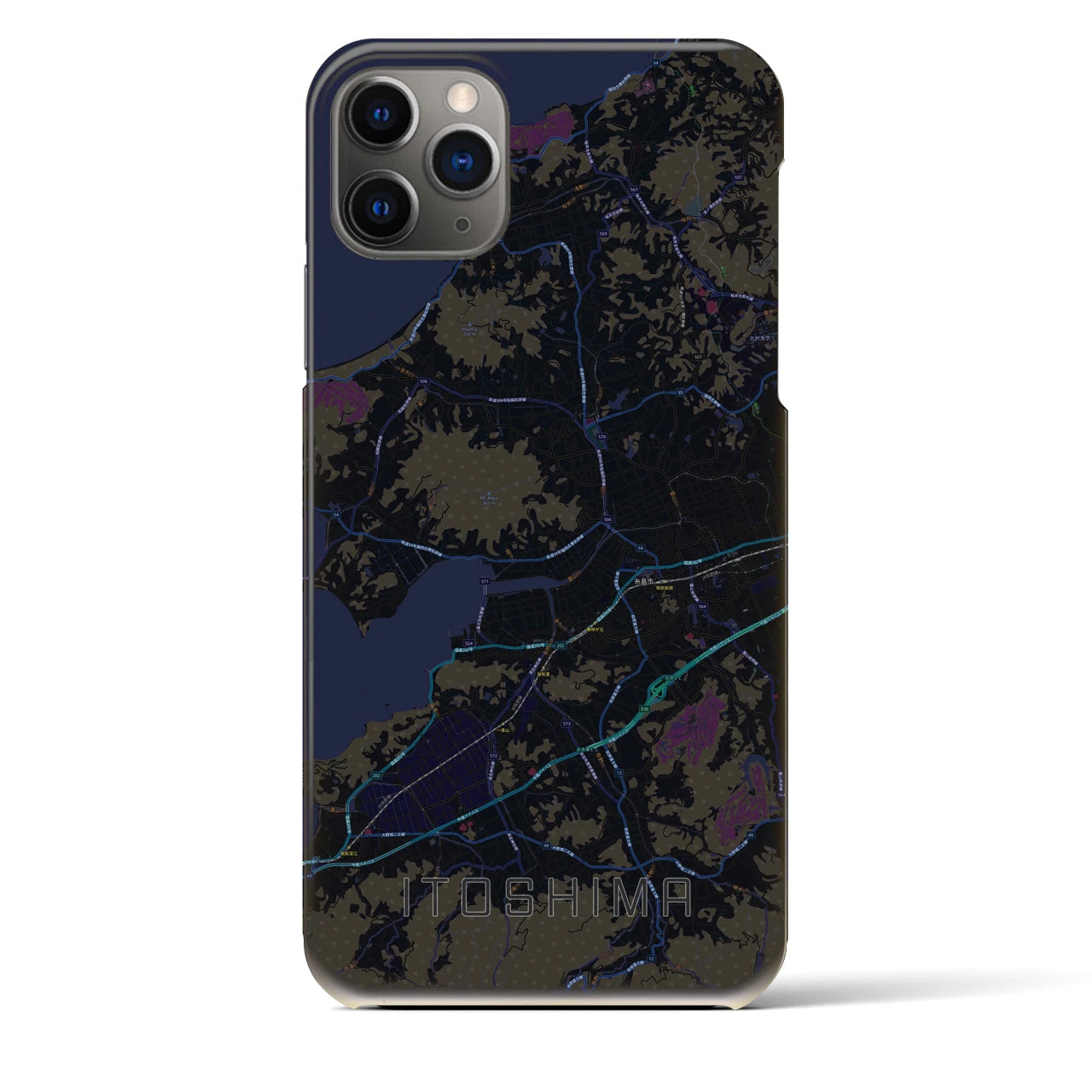 【糸島(福岡県)】地図柄iPhoneケース(バックカバータイプ)