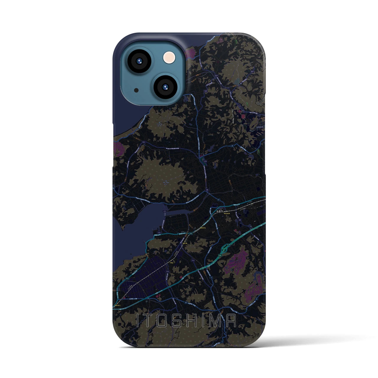 【糸島(福岡県)】地図柄iPhoneケース(バックカバータイプ)